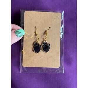 Black Cat Butt Earrings – Funny Handmade Jewelry for Cat Lovers – Quirky Gifts